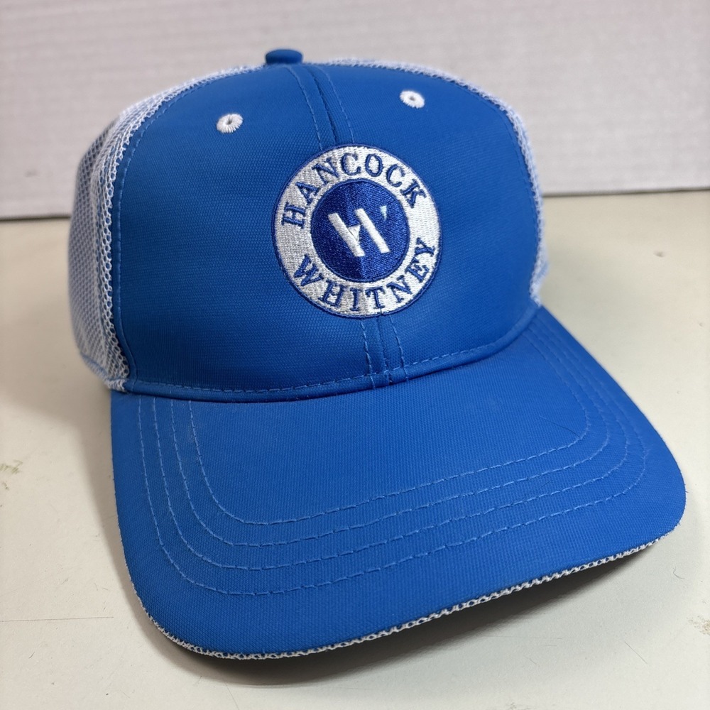 Ahead Performance Trucker Hat Mens OSFA Blue Hancock Whitney UPF 50 Mesh Cap